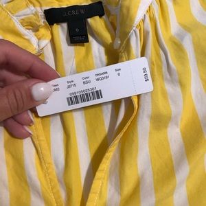 Ruffle neck striped tank